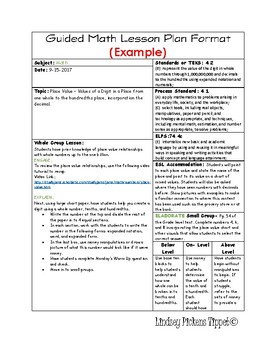 Preview of Daily Lesson Planning Template (Vertical) Example