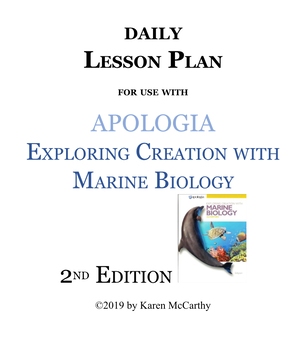 Preview of Daily Lesson Plans for Apologia Exploring Creation with Marine Biology 2nd Ed.