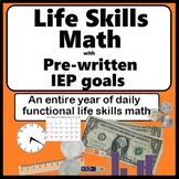Preview of Life Skills Math Distance Learning Daily Special Education IEP Goals