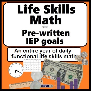 Preview of Life Skills Math Distance Learning Daily Special Education IEP Goals