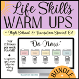 Daily Life Skills Warmup BUNDLE | SPED Classroom | Editabl