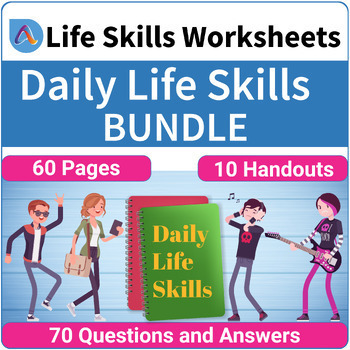 Preview of Daily Life Skills Worksheet Bundle for Middle and High School Special Education