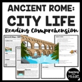 City Life in Ancient Rome Reading Comprehension Worksheet