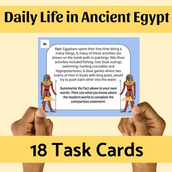 Preview of Daily Life in Egypt Task Cards - Summarize, Compare & Scoot