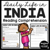 Daily Life in India Reading Comprehension Worksheet Asia C