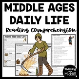 Daily Life in the Middle Ages Reading Comprehension Worksh
