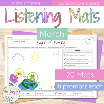 Preview of Daily Listening & Following Directions Mat | MARCH 