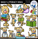 Daily Literacy Dogs Clip Art Images Color Black White