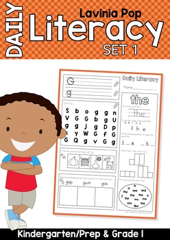 Preview of Daily Literacy Morning Work | Sight Words, Beginning Sounds, Reading Distance