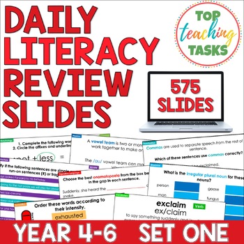 Preview of Daily Literacy Review For Year 4-6 | Daily Grammar Practice | Spiral Review