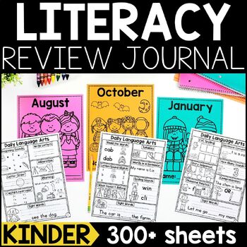 Preview of Daily Literacy Review Journal for Kindergarten : Daily ELA Warm Ups (BUNDLE)