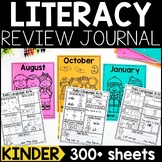 Daily Literacy Review Journal for Kindergarten : Daily ELA