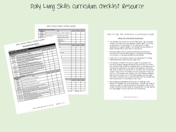 Preview of Daily Living Curriculum Resource for ABA, Autism, Special Education