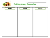 Daily Living/Life Skills: Putting Away Groceries Sorting Activity
