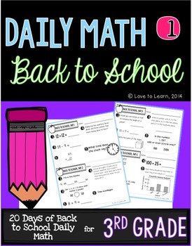 Preview of Daily Math 1 (Back to School) Third Grade