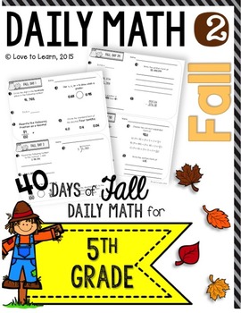 Preview of Daily Math 2 (Fall) Fifth Grade