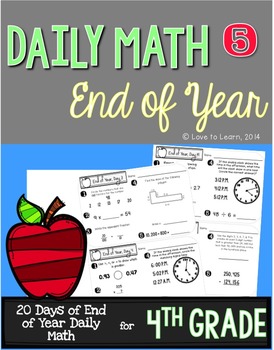 Preview of Daily Math 5 (End of Year Review) Fourth Grade