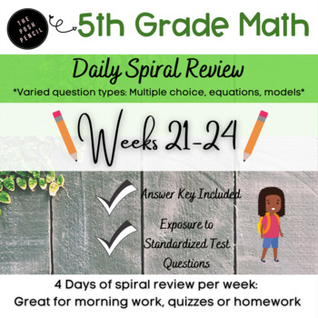 Preview of 5th Grade Spiral Math Review Properties of Quadrilaterals Weeks 21-24