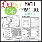 Set 4 DECEMBER Daily Math Practice and Review Worksheets f