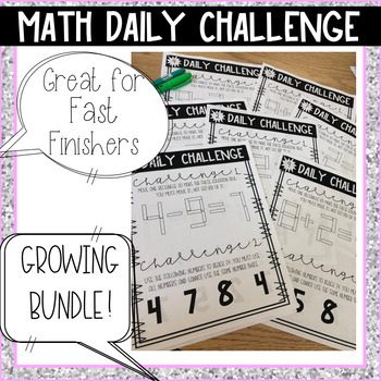 Preview of Daily Math Challenges for Fast Finishers  (Growing Bundle)