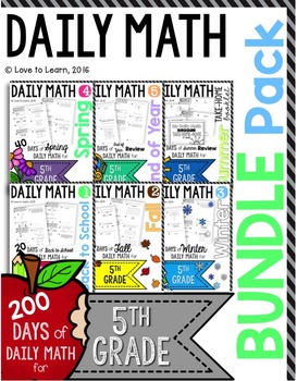 Preview of Daily Math Fifth Grade Bundle Pack