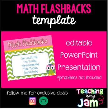 Preview of Daily Math Flashback PowerPoint TEMPLATE