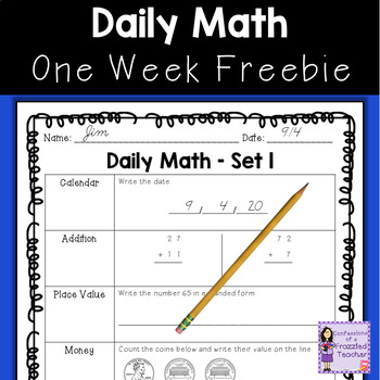 Preview of Math | Daily Morning Work | Daily Math Freebie