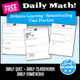 Daily Math - Distance Learning, Homeschooling, Class Practice