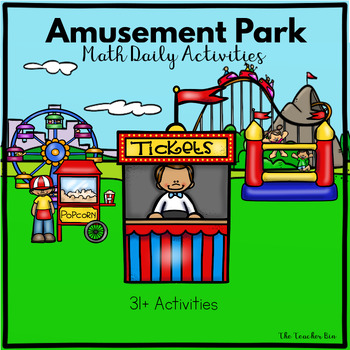 Preview of Amusement Park-Math Daily Journal - Kindergarten-1st grade