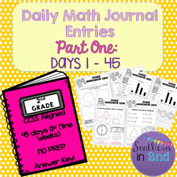Preview of Daily Math Review Spiral: 2nd Grade (Part ONE)