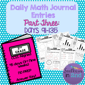 Preview of Daily Math Review Spiral: 2nd Grade (Part THREE)