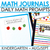 Kindergarten Math Journal Prompts | August and September B