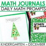 Kindergarten Math Journal Prompts | December and Christmas
