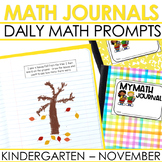 Kindergarten Math Journal Prompts | November and Fall