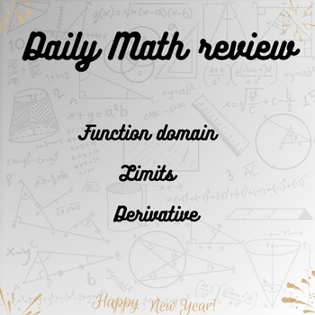Preview of Daily Math Mastery: Function Domain, Limits, and Derivatives Review