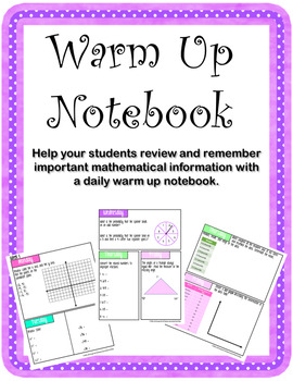 Preview of Daily Math Notebook Spiral Review Warm Up - 2 Weeks Free!