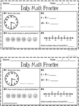 Preview of Daily Math Practice 100 for 2nd Grade!