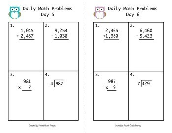 Daily Math Practice by Fourth Grade Frenzy | Teachers Pay Teachers