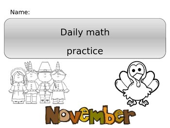 Preview of Daily Math Practice- November