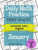 Daily Math Practice - PRINT and GO - January