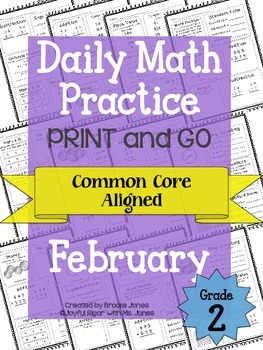 Preview of Daily Math Practice - PRINT and GO - February