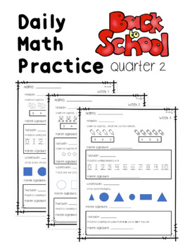 Preview of Daily Math Practice Qtr 2 - PDF and Editable version