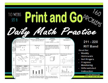 Preview of Daily Math Practice for RIT Band 211 - 220 Set A