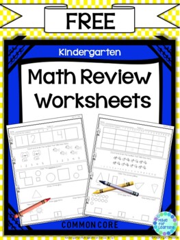 Preview of Kindergarten Math Review Worksheets FREE