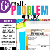 6th Grade Math Word Problem of the Day | August Math Probl