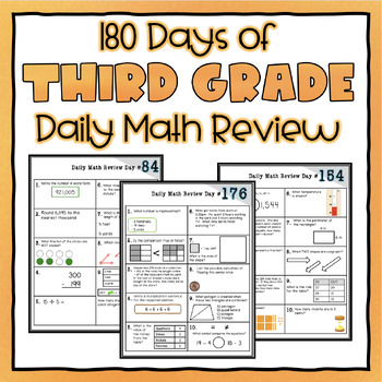 Preview of 3rd Grade Daily Math Review - 180 Days of Spiral Review