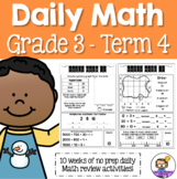 Daily Math Review 3rd Grade - Term 4 (Aus & US Version)