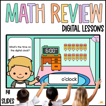 Preview of Daily Math Review Digital Resource Kindergarten Pre K Length Position Time
