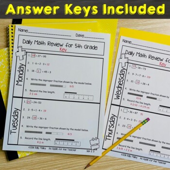 daily math review fifth grade spiral math review by kelly malloy