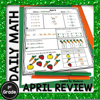 Daily Math Review First Grade April By Nastaran Tpt - 